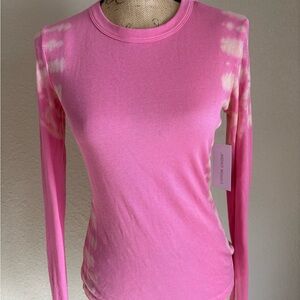 NWT Cotton Citizen Pink Tie-Dye Ribbed Long Sleeve Tee
